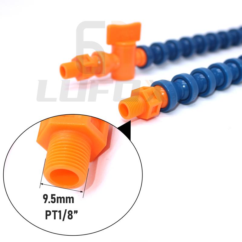 1/8" Round Nozzle Lathe Cooling Tube Plastic Flexible Water Oil Coolant Pipes Hoses Cooling Pipe with Valve Switch for CNC