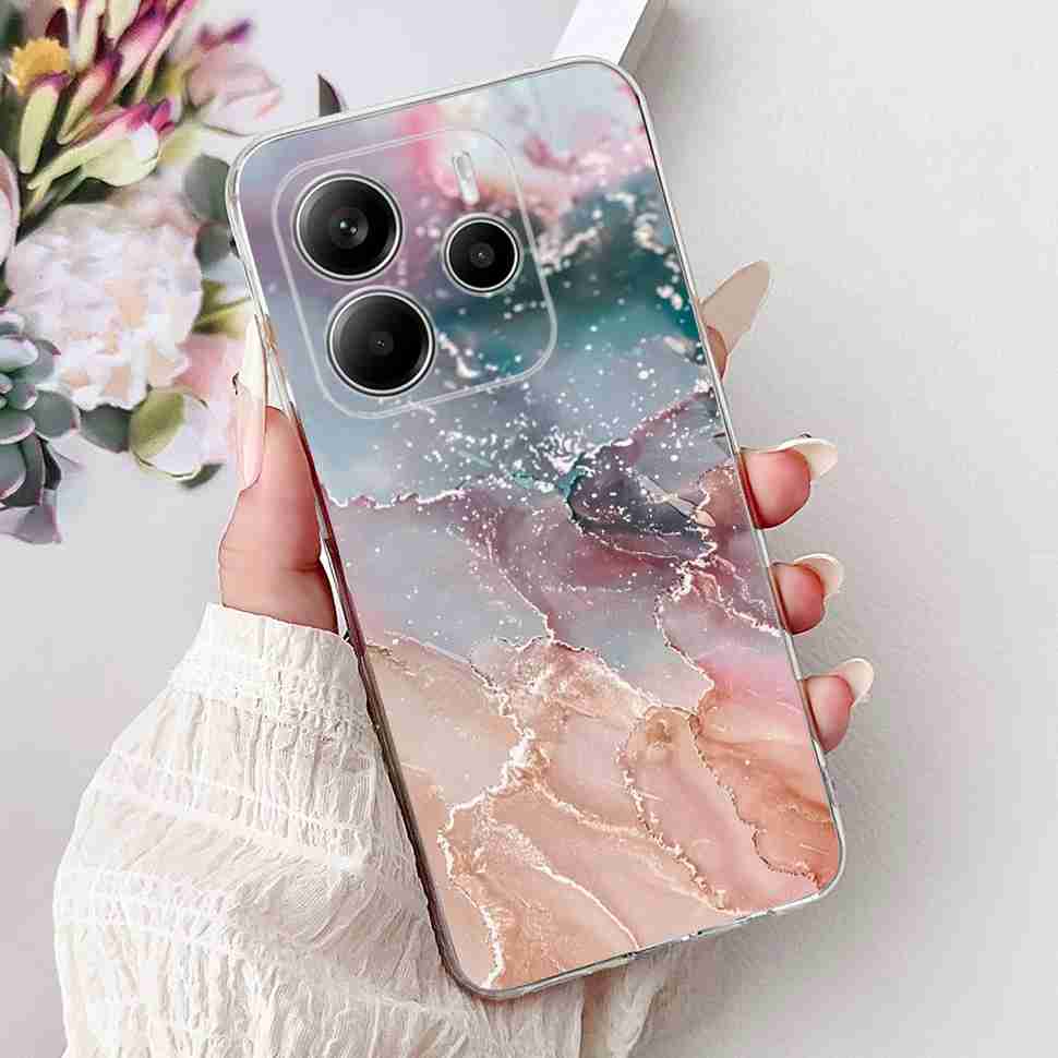 Чехол для Xiaomi Redmi Note 14 Pro 5G, красивый чехол с цветочным сердцем, мягкий силиконовый корпус для Redmi Note 14 Note14 4G, чехол