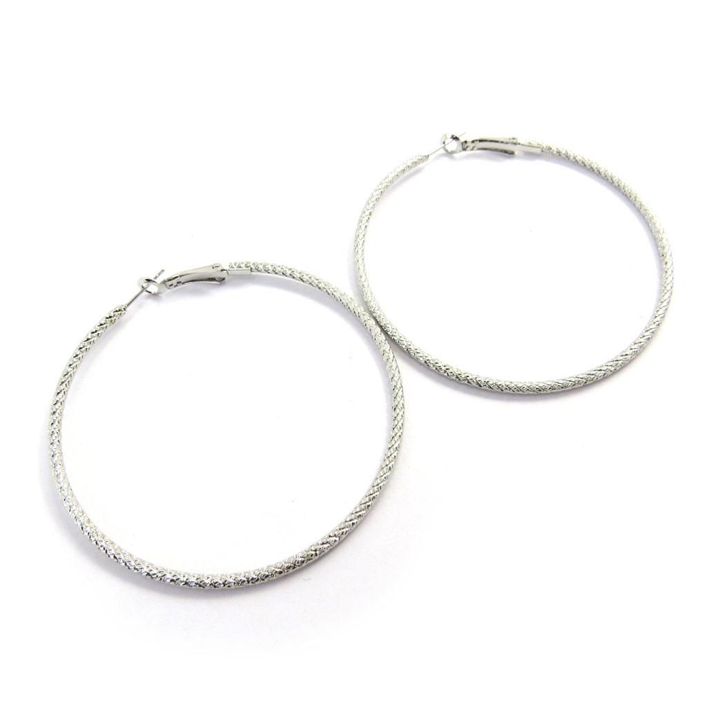 Les Trésors De Lily [L9589] - Silver 'Choréographie' Hoop Earrings Ø 60 Mm