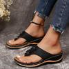 New Women's Slippers Fashion Flower Solid Color Wedge Flip-Flops Outdoor Platform Non-slip Beach Sandals Sandalias Shoes