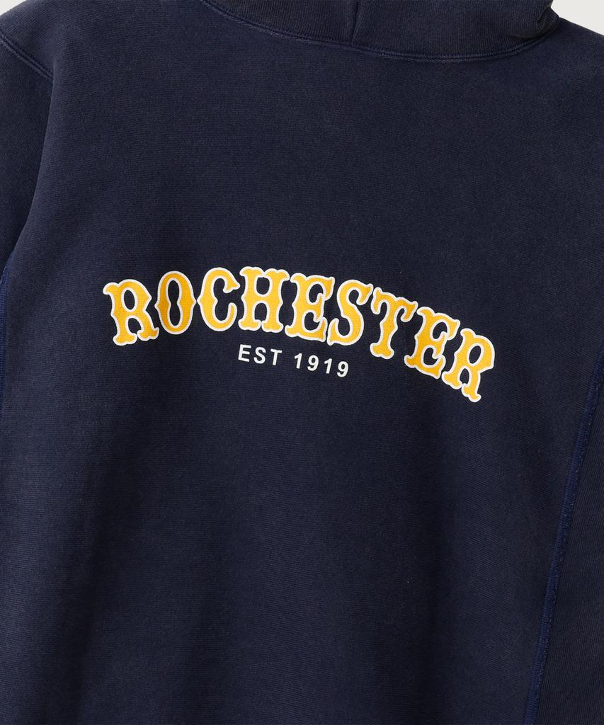Худи с флисовой подкладкой Rochester Regular Fit с обратной вязкой и логотипом R, цвет темно-синий