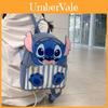 Милый Мультяшный Рюкзак Lilo Stitch из Искусственной Кожи с Застежкой-молнией для Ежедневного Использования Девочками