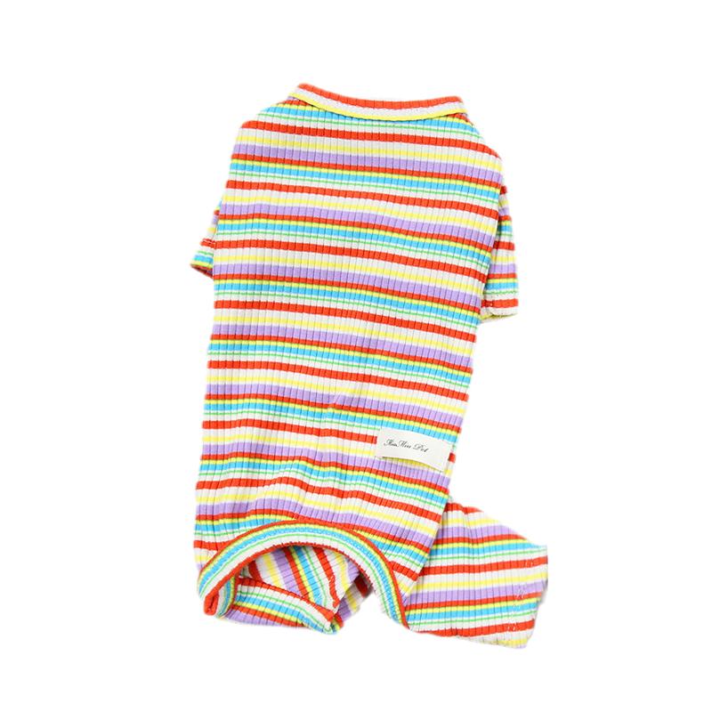 Stripe Puppy Dog Jumpsuit Pajamas Summer Cotton Pet Clothes for Small Dogs Yorkies Shih Tzu Poodle Overalls Cosutme Perros Ropa