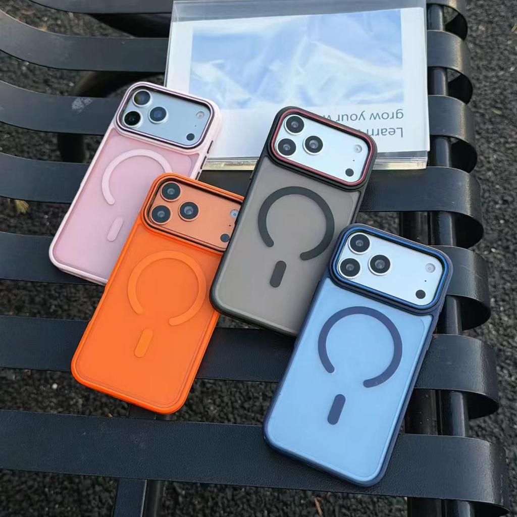 iPhone 17 Pro Max Магнитный защитный чехол с текстурой, приятной на ощупь, противоскользящий, матовый, противоударный