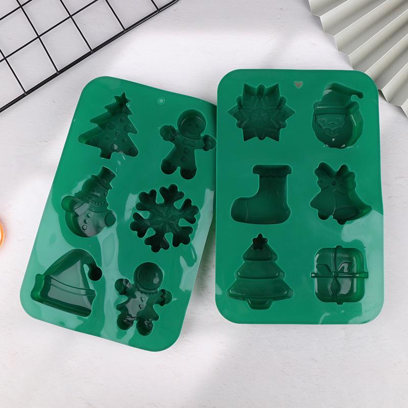 Силиконовые формы для мыла, 6 форм, рождественские стили, формы для Санта-Клауса, снеговика, праздничные формы для выпечки помадки своими руками