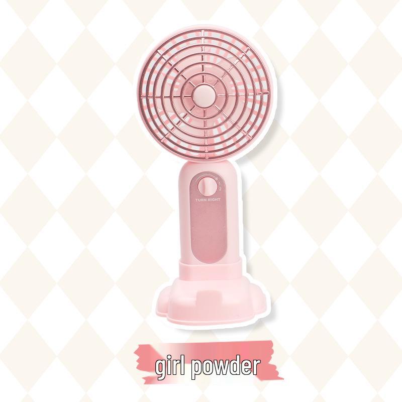 Portable Retro Handheld Mini Fan with USB Charging and Phone Holder