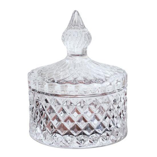 Банка для хранения с крышкой в европейском стиле, рельефный процесс, многофункциональная декоративная настольная банка для хранения, прозрачная стеклянная банка для ювелирных изделий, конфет, бытовые принадлежности