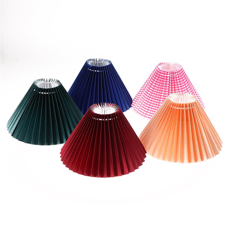 1Pc Ceiling Decor Fabric Pleated Lampshade Modern Washable Table Lamp Cover Diy Retro Chandelier Cloth Cover Living Dining Room