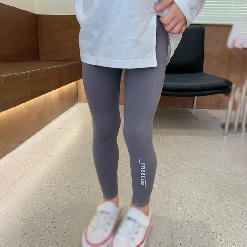 Girls Yoga Pants Letter Print Reflective Design Casual Comfy Pants Gym Leggings