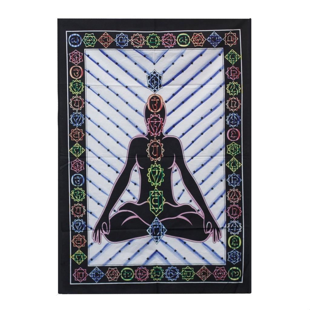Wall Art Chakra Buddha Handbrushed Cotton