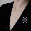 Christmas Snowflake Brooch Colorful Rhinestone New Year Coat Collar Sweater Hat Decoration Brooch Stainless Wear-resistant Anti-slip Clothes Pin
