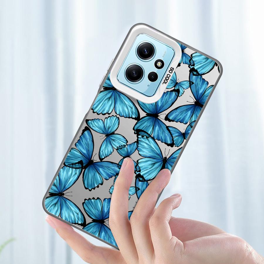 Чехол для Xiaomi Redmi Note 10Lite 10s 14 13 Pro Plus 12s 9s 11s 13 12 11 Pro Мягкий корпус Красивая синяя бабочка