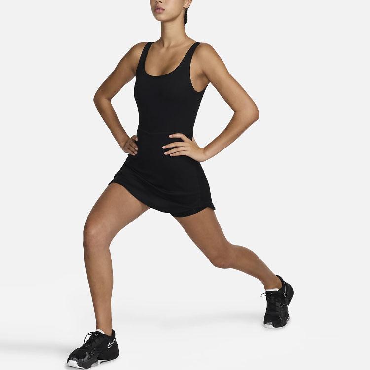 Nike Однотонное удобное повседневное трикотажное платье без рукавов, женские платья черного цвета FQ7865-010