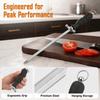 Ergonomic Handle Sharpening Steel Rod Silver and Black Honing Steel Rod  Chef Butcher