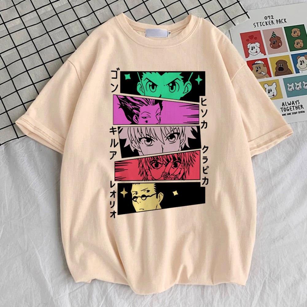 Hunter x Hunter Киллуа Золдик Хисока Курапика Гон футболка женская харадзюку Удобная хип-хоп рубашка Y2k Женская с принтом Пастельный