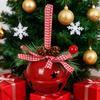 Christmas Bell Ornaments with Pinecones Berries Plaid Bow Rustic Metal Jingle Bells Xmas Tree Hanging Decor for Holiday Door Window Tree Party Decor