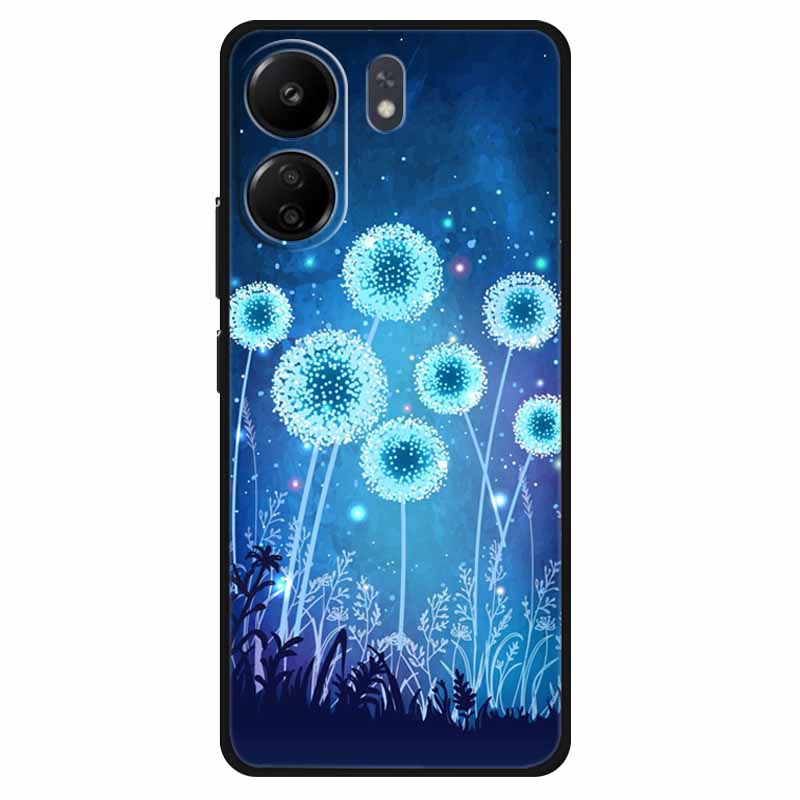 Funda For Xiaomi Poco C65 Case Soft Lion Wolf Black Shockproof Back Cover for Poco C65 C 65 Soft Case Poco C65 Cool Soft Bumper