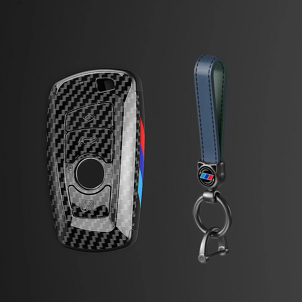 Carbon Sporty ABS Car Key Cover Case Holder Shell Bag For BMW F30 F20 M3 M5 F10 F18 F22 F01 X3 X4 F06 F02 Keychain Accessories YFSW2