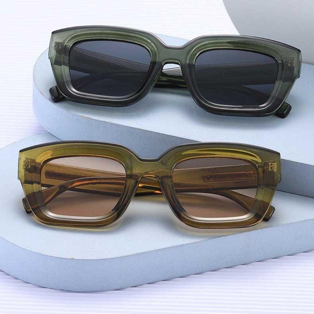 Sun Glasses UV400 Eyeglasses Retro Ins Wear Sunglasses Ne Square Frame Sunglasses  Women Men