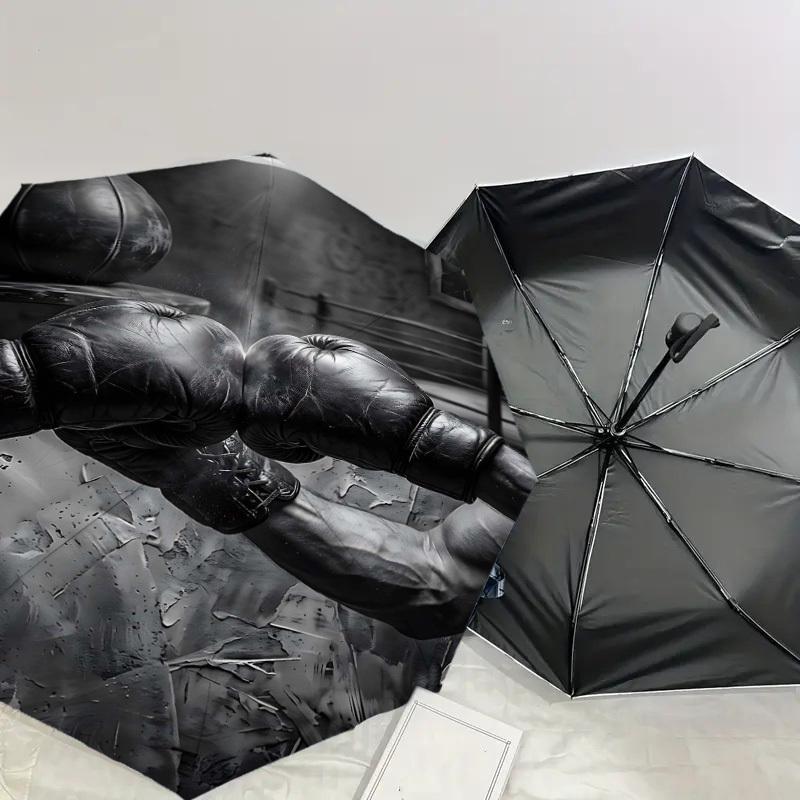 1PC Boxing Gloves Boxing Ring Umbrella-8-Rib Reinforced Portable Folding Travel Suitable for All Seasons Outdoor Daily Use -J0379