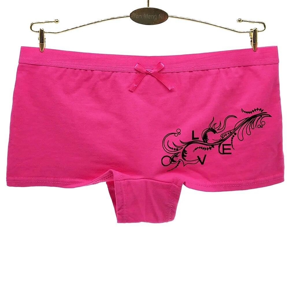 Нижнее белье, женские хлопковые боксеры, шорты, женские трусики, шорты для мальчиков с цветочным принтом, трусики, нижнее белье, интимное белье, 6 шт./лот