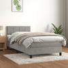 3141281 vidaXL Bed with Box Spring and Mattress Light Grey 90x200 Cm Velvet