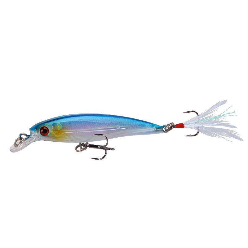 Горячая приманка Minnow Triple Feather Hook для окуня и мандарина, пресноводная и морская, 7 г, 10,5 см