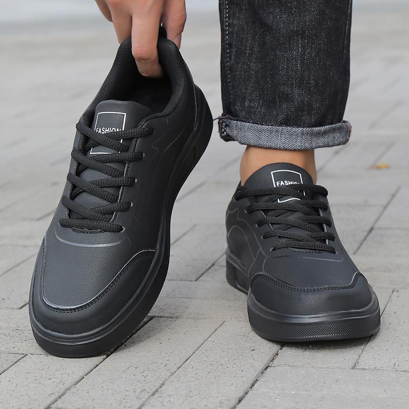 Мужские кроссовки Модные мужские туфли из искусственной кожи Обувь для бега на открытом воздухе Тренировочная обувь Высококачественная удобная обувь для мужчин Черный 1