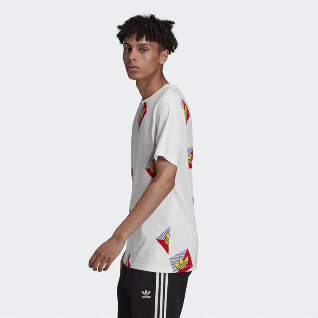 adidas Футболка Originals Trefoil Simple с логотипом, повседневная, с круглым вырезом и коротким рукавом, мужские топы, белая FM3342