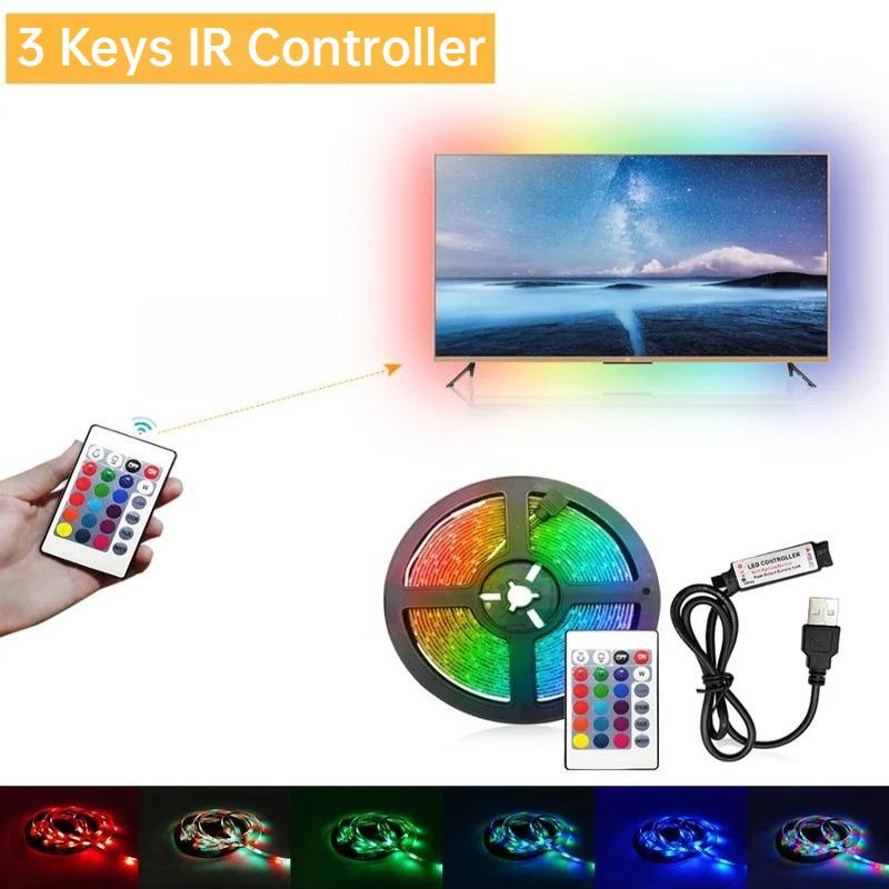 Светодиодная лента USB 0,5-30 м, 30 светодиодов/м, RGB-лента SMD 2835 с пультом дистанционного управления, гибкая лента, диодная лента, подсветка для телевизора, декор комнаты