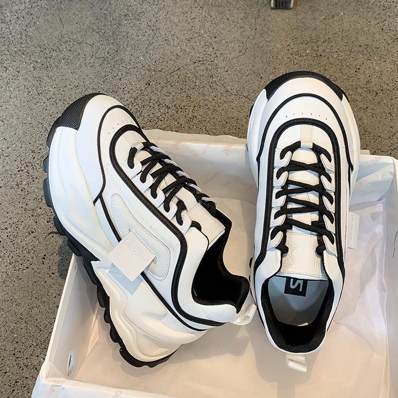 Новые модные толстые кроссовки женские на танкетке, туфли на платформе для женщин, дышащая повседневная спортивная обувь для женщин, на шнуровке, Zapatos Mujer