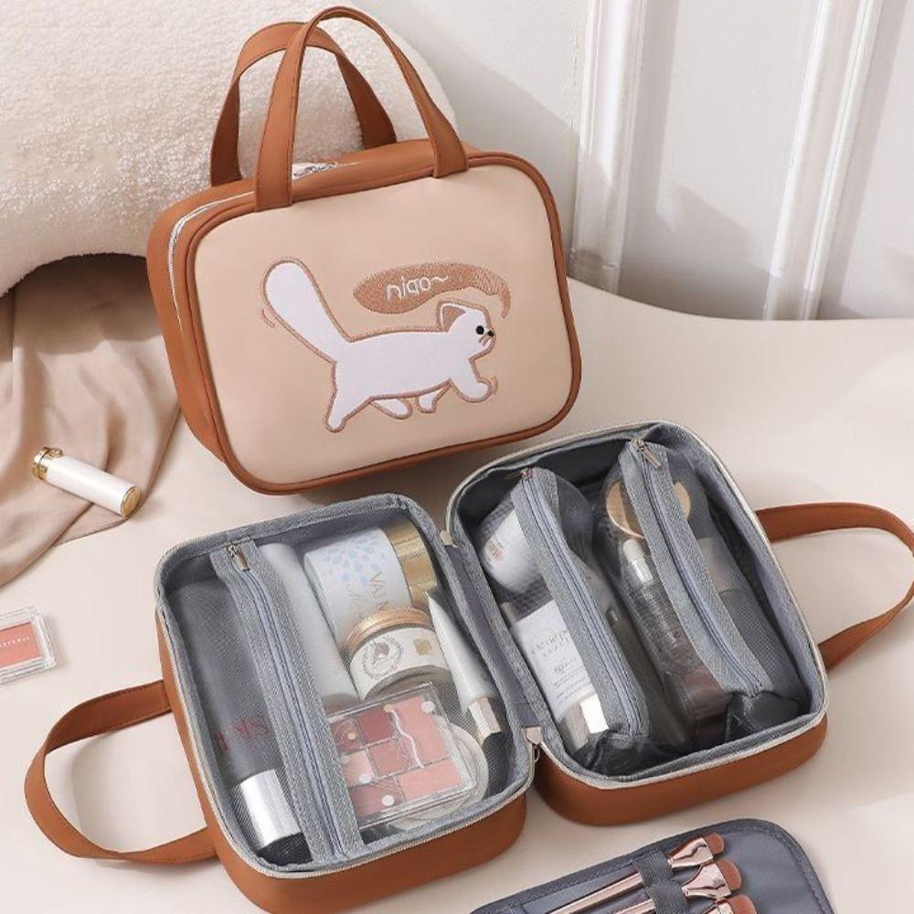 Korean Style Makeup Pouch Bag Toiletries Organizer Travel Wash Bag Cute Cat Cosmetic Bag Shopping