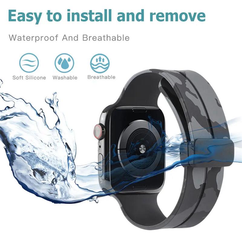 Силиконовый ремешок для Apple Watch, магнитный спортивный браслет, ремешок для часов для IWatch Series 1 2 3 5 6 Se 7 8 Ultra38mm 40mm 41mm 42mm 44mm 45mm 49mm