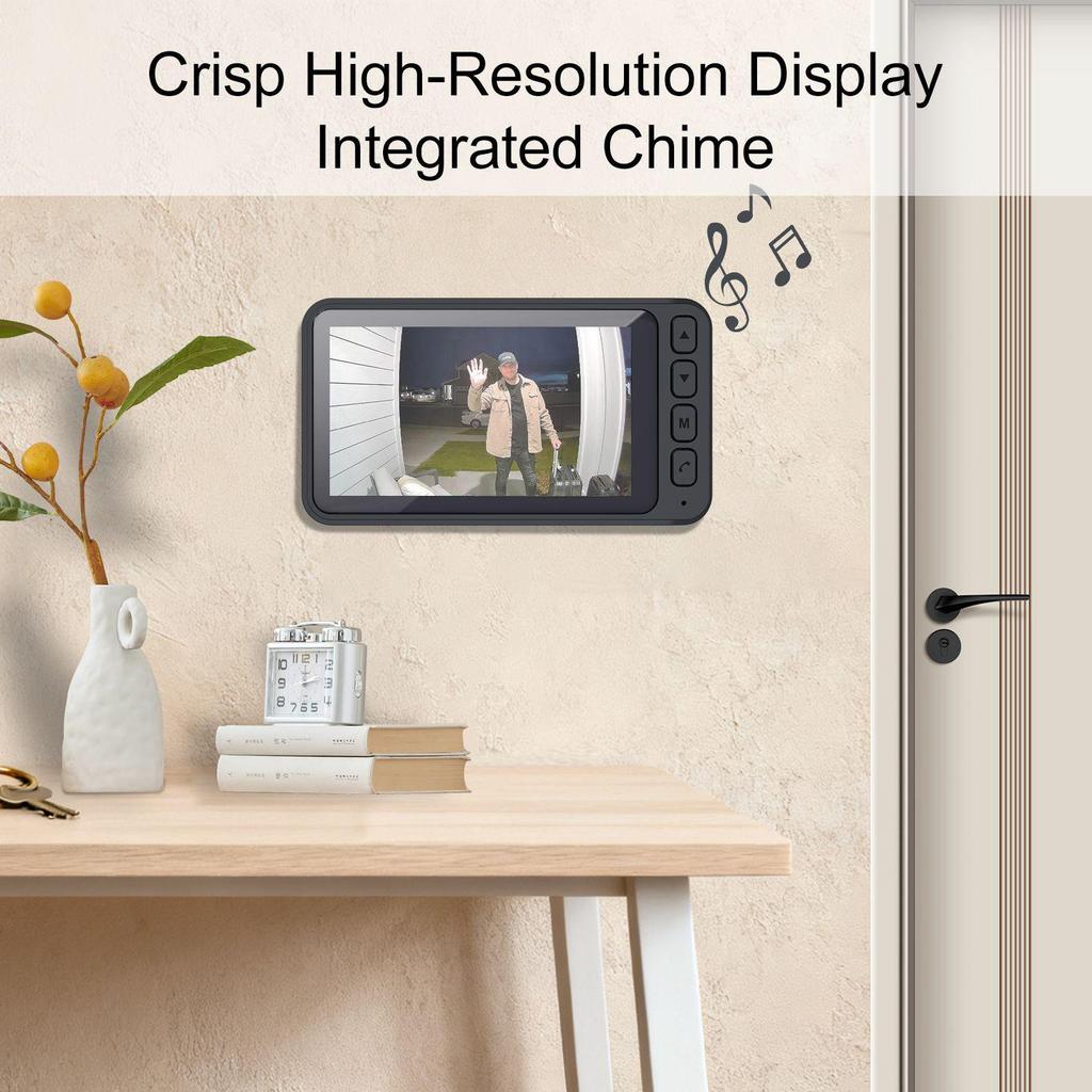 HD Smart Doorbell Camera with Screen & Humanoid Detection for Outdoor Intercom and Home Surveillance