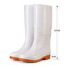 Белые дождевые туфли средней высоты, противоскользящие маслостойкие мужские и женские рабочие туфли для повара, резиновые сапоги