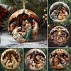 Hangable Painted Nativity Pendant Acrylic Home Decor Creative Christmas Tree Ornaments