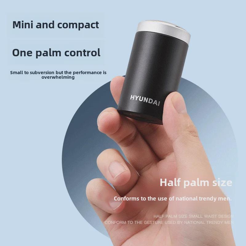 Hyundai Men's Mini Portable Electric Beard Shaver - Washable Travel Gift