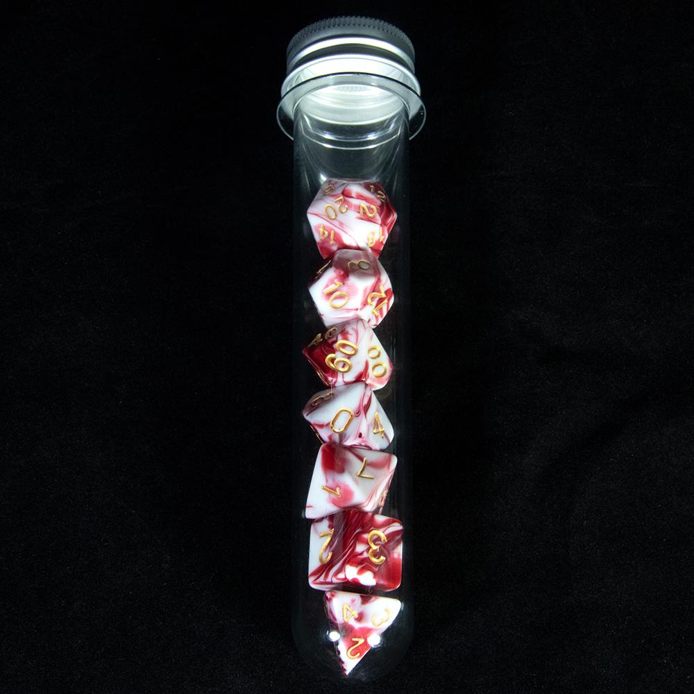 DND Game Dice 7pcs Polyhedral Double Colors Dice with Tube for D&D RPG Party Entertainment Game Supplies