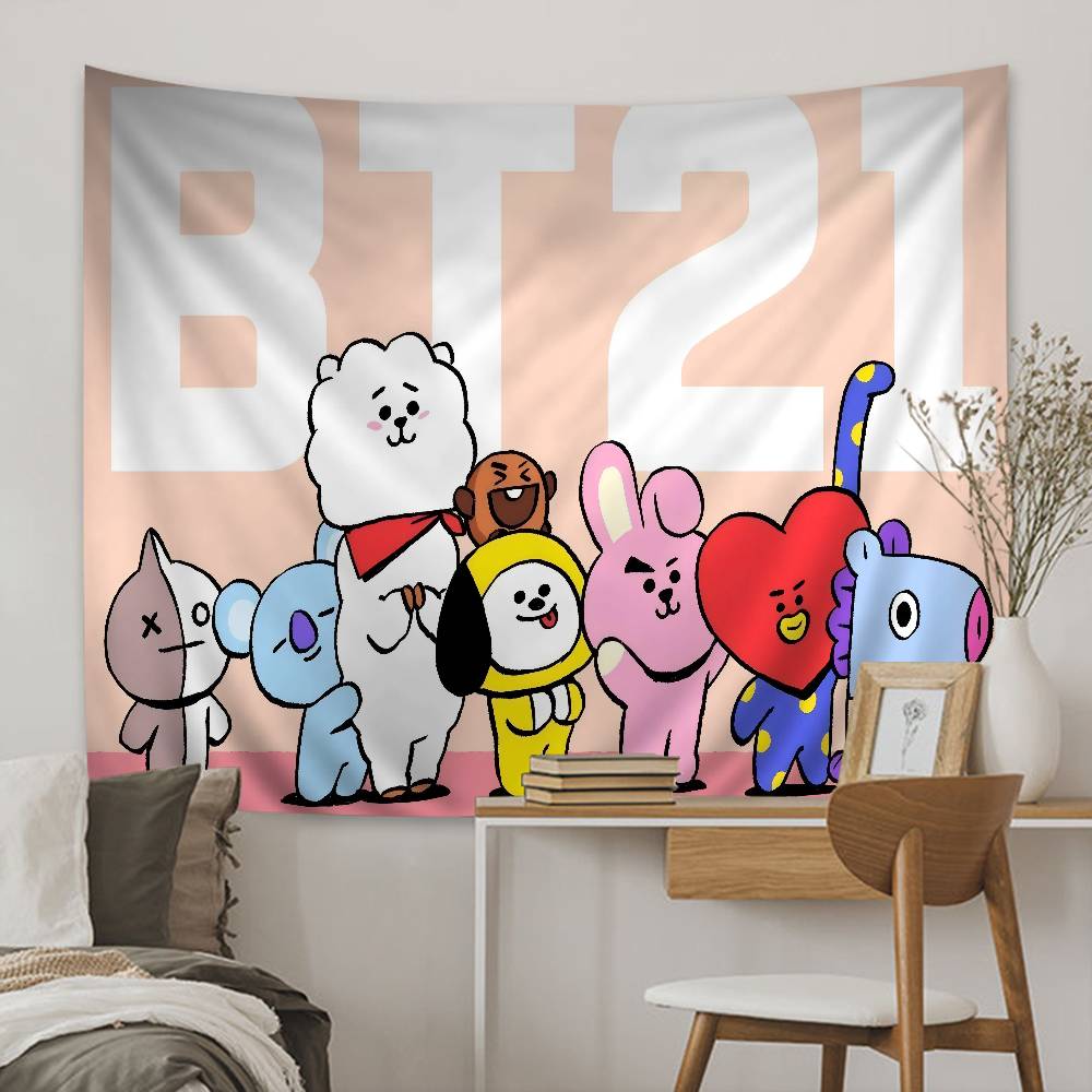 BBt21 Group cartoon anime Anime Tapestry Hippie Flower Wall Carpets Dorm Decor Wall Hanging Home Decor