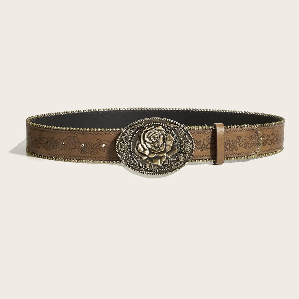 Punk Rock Leather Waist Belt With Vintage Studded Design Daily Supplies Casuals