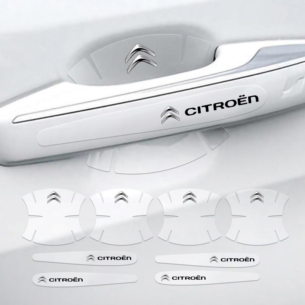 TXBB4 8PCS Transparent Car Door Handle Cup Protector Film Anti Scratch Sticker For Citroen C1 C2 C3 Grand C4 Picasso C4L VTS C-ELYSEE