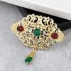 Fashion Women's Brooch Floral Coffee Brooch Gold Bridal Jewelry