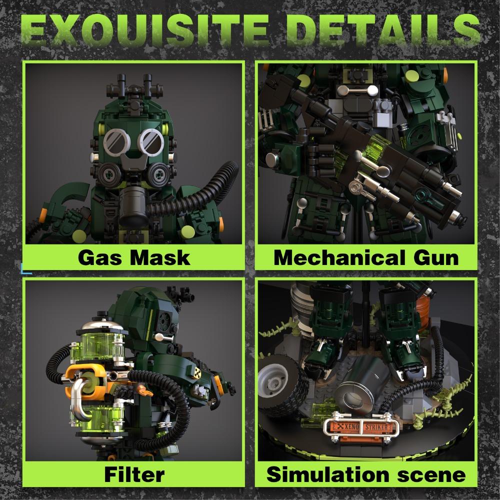 1271 деталь Конструктор Городской Мех Воин Футуристическая модель Ксено Страйкер Собранные игрушки для декора стола STEM подарок