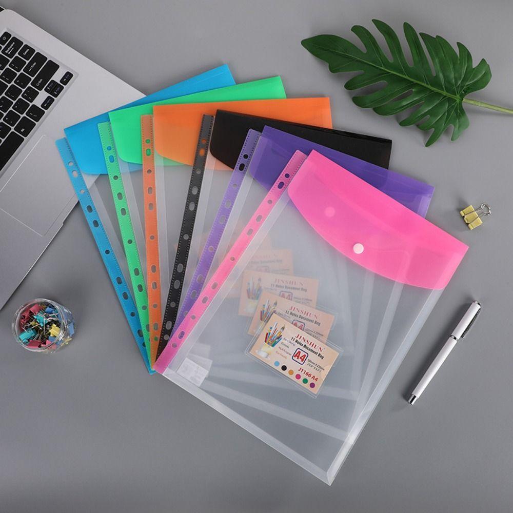 11 Holes Binder Cash Envelopes Transparent Files Envelope Bags Binder Punched Pockets  Receipt