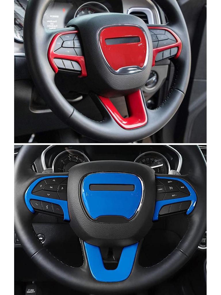 Наклейка из углеродного волокна на руль для интерьера Dodge Challenger 2015-2021