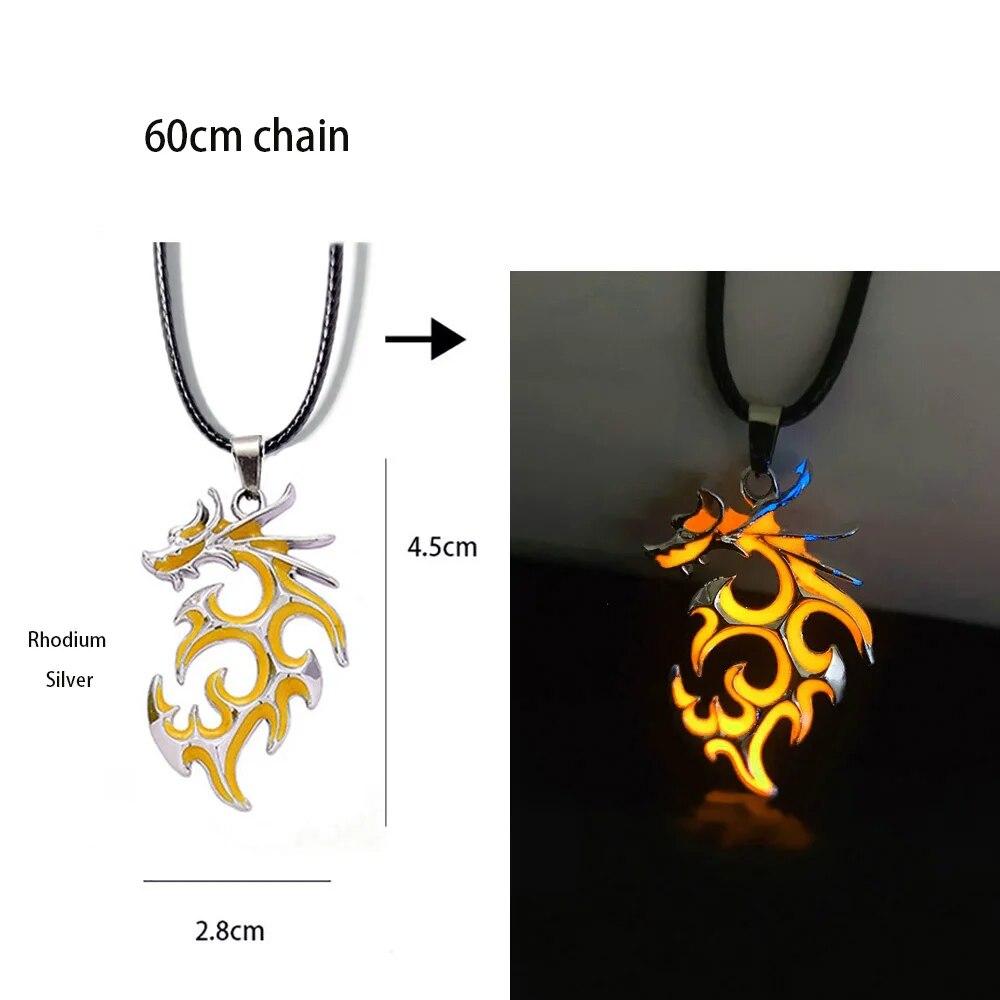 Светящееся ожерелье с драконом, светящаяся ночная флуоресценция, антикварное винтажное светящееся в темноте для мужчин и женщин, подарок для вечеринки, Дня Хэллоуина, клуба