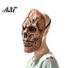 Realistic Latex Skeleton Scary Halloween Masque, Horror Full Face Masque Distressed Cracked Skull for Costume, Cosplay Party, Haunted House Prop