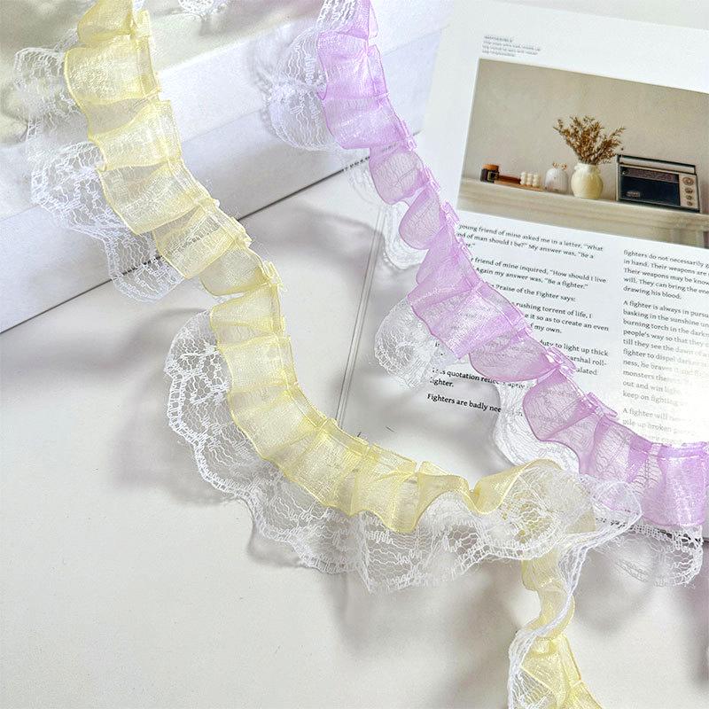 5см*4,5м Органза DIY Рюши Декоративные Аксессуары Полиэстер Ручная работа Кукольная одежда Платье Ткань Принадлежности 6 Цветов