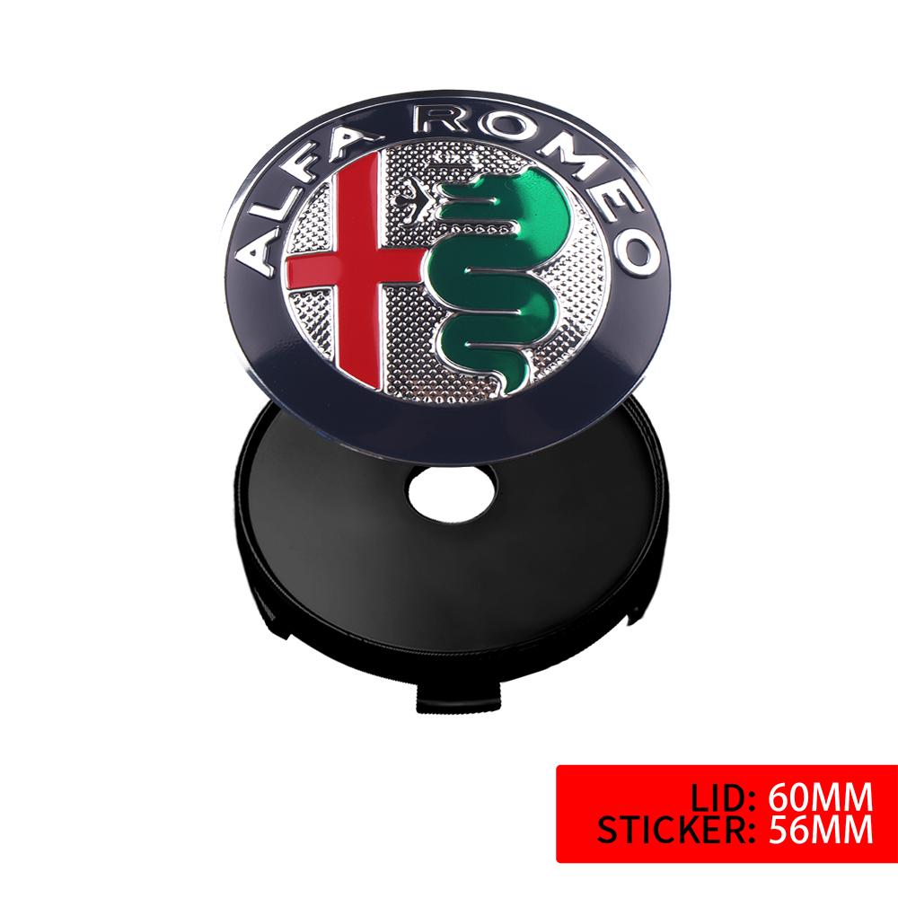 Car Stickers For Alfa Romeo 4pcs/set 56mm Car Wheel Center Hub Stickers 60mm Car Wheel Center Hub Caps Auto Decoration Accessori