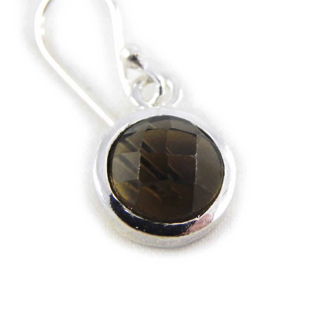 Les Trésors De Lily [C7072] - Silver 'Heaven' Smoky Topaz Earrings